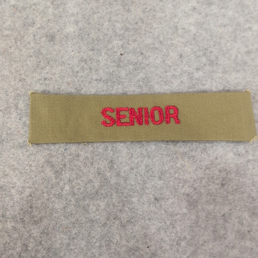Senior Boy Scout Program Strip Heavy Green Twill with Red Embroidered Lettering